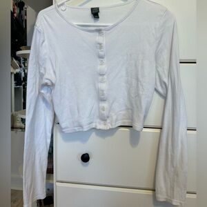 Wild Fable White Cropped Cardigan